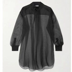 THE ROW Talia Oversized Silk-Organza Shirt - M